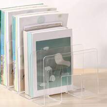 LOVEWE 4-Piece Clear Acrylic Purse & Handbag Organizer - 4-Section Desktop Storage Rack With Shelf Dividers For Neat Book & Bag Organization - 4pcs - View 6