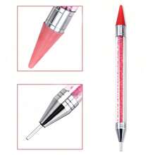 1pc Nail Art Dotting Pen/Replacement Wax Crayon Heads, With Wax Tip And Self-Adhesive Function, Double-Ended Design, Suitable For Picking Up And Removing Crystals, Rhinestones, Gems, Jewelry Stickers, Single Pack, Pink Dotting Pen Tool, Nail Art Pen Tip, Nail Decoration, Nail Art Supplies, Nail Art Tools, Back To School, Nail Art, Nail Art Tools, Suitable For Fake Nails - Multicolor - View 19