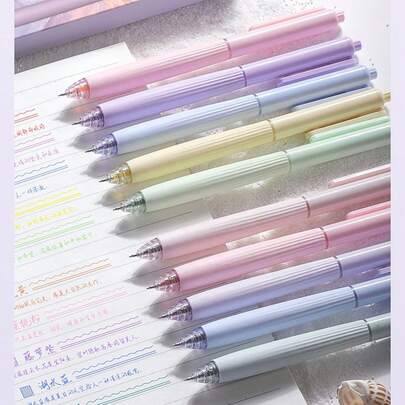 Back To School 15 Colors Neutral Press-Type Gel Pens 0.5mm ST Nib Minimalist Premium Quick-Drying Ink Office Signature Writing Stationery