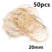 50pcs 20-40mm Beading Hoops Earrings Big Circle Ear Hoops Earrings Wires For DIY Jewelry Making Accessories Supplies - Circle Hoops - View 23