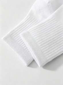 6/12/18/24 Pairs Kids White Sports Socks, Simple Versatile Mesh Short Socks, Spring/Autumn/All-Season Sports Socks For Students, First Day Of School - White - View 5