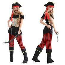 Women's Retro Pirate Costume Hunting Captain Club Costume Halloween Pirate Costume Role Playing Set Medieval Gothic Costume - Multicolor - View 3