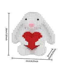 1 Set 334pcs White Rabbit Building Blocks, Heart-Shaped Animal Model Set With Challenging Assembly, Creative Puzzle Toy Suitable For Office Desk Studio Decoration, Valentine's Day Christmas Gift For Friends Family Classmates 14+ Years Old - Multicolor - View 7
