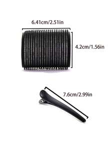 24pcs Curly Hair Styling Set, Includes Hair Clips And Self-Adhesive Curlers, Suitable For Long, Medium, Short Hair And Bangs. DIY Curling Tools, Ideal For Salon Use, Perfect Gift For Back To School Season. - Black - View 10