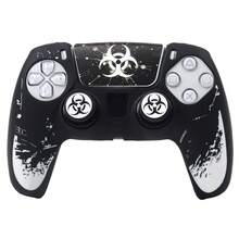 Crimson Bio Hazard Contamination Warning Controller Skin Cover For Playstation 5 Controller, RALAN 1 Controller Protector Case+2 Customised Thumb Grips Caps +Customised Stickers - View 10