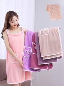 Quick-Drying Absorbent Towel, Bath Supplies, Bathroom Accessories, Soft Skin-Friendly Multi-Function Bathrobe And Beach Towel - Multicolor - View 8