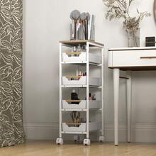 5-Tier Storage Trolley On Wheels - White - T0001-01-3571 - View 5