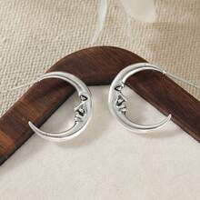 Fashion Crescent Element Earrings, Minimalist Versatile, Women's Preferred Gift Accessory - Silver - View 5