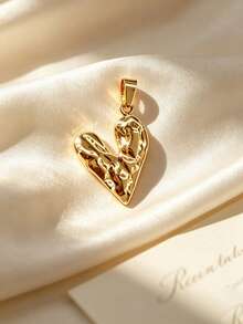 Multi-Style Y2K Soft Texture Heart 304 Stainless Steel DIY Pendant, Wavy Grain Wrinkled Asymmetric Heart Handmade Necklace Accessory, Sweet Girl Versatile Charm Piece Suitable For Campus, Commute, Island Short Trip, Candlelight Date, Birthday Gift, Best Friend Outfit Exchange, Picnic, Shopping, Pool Leisure - Multicolor - View 12
