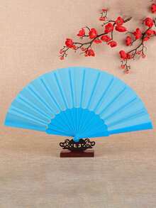 1件純色裝飾扇，多功能塑膠摺扇，女士舞扇，夏季涼扇，適合作為婚禮禮物、桌面裝飾、舞扇及旅行涼扇 - A - 查看 8