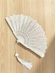 1pc Vintage Chinese Style Floral Folding Hand Fan, Summer Handheld Decorative Fans, Elegant Tassel Pendant, Wedding Holiday Essentials, Party Photography Prop, Cheongsam Hanfu Accessory, Summer Gift - Multiple Styles - View 5