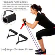 2PCS Premium Resistance Band Handles With Carabiners, High-Density Foam Grip For Pilates, Yoga, Strength Training & Gym Equipment - Multicolor - View 8