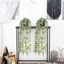 1/2pcs Artificial Hanging Plants, Wall-Mounted Planter Decor, Suitable For Indoor, Outdoor, Living Room Shelf Decoration, Home Decor, Room Decor, Garden Decor, Wall Decor - Eucalyptus - View 6