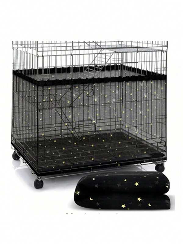1pc Universal Bird Cage Cover, 360° Full Coverage, Elastic Bird Cage Mesh Cover, Soft Anti-Spill Skirt, Suitable For Home Bird Cages, Easy To Clean, Anti-Spill, Breathable Mesh Parrot Bird Cage Net
