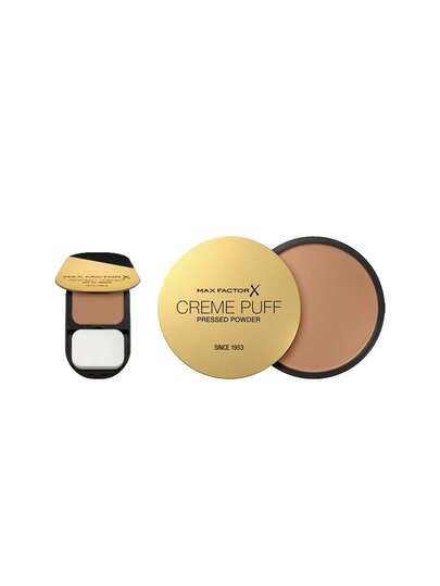 Max Factor [Bundle] Facefinity Compact Foundation 007 Bronze 10 G + Creme Puff Powder Compact 42 Deep Beige 14 G