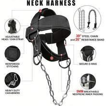 1 Set Heavy Duty Neck Harness Neck Exerciser, Adjustable Head Strap With Nylon Rope And Carabiner - Suitable For Gym, MMA, Weightlifting, Fitness - Neck Strength Training Equipment, MMA Workout Gear, Sturdy Construction - Multicolor - View 11