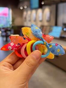 815 Stücke/Set Haaraccessoires für Schülerinnen, Satin-Schleifen, 3D-Stoffblumen-Haargummis, Mesh-Schmetterlinge, bunte Stern-Clips mit Macaron-Haarbändern, weich und nicht schädlich, frisches und minimalistisches Design, geeignet für Partys, Kunstaufführungen, Wochenendausflüge, tägliche Haarclips und Flecht-Haaraccessoires-Set - Verschiedenfarbig - Übersicht 6