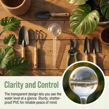 10pcs Indoor Garden Plant Automatic Watering Device, Glass-Like Transparent Round Ball Waterer - Random - View 7