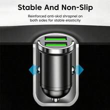 200W(Max) Mini USB Pull Ring Car Charger Fast Charging Dual USB Ports Phone Charger Compatible With Iphone Cigarette Socket Lighter Quick Charger 3.0 In Car,Car Accessories / Essential Charging Accessories For School / Mobile Phone Charging Accessories - one-size - View 6