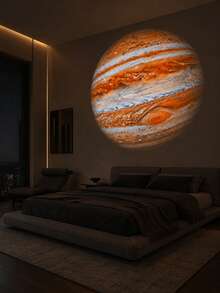 USB Starry Sky Projection Light 10 Patterns Moon Earth Mars Saturn Star Projection Night Light Breathing Atmosphere Light Bedroom Ceiling Home Theater Party Decoration - Black - View 11