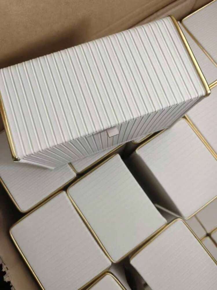 白色長方形皮革面紙盒套，金色飾邊裝飾，適用於浴室、廁所、臥室、客廳、桌面、辦公室裝飾面紙盒套（白色，長方形） - 彩色 - 查看 6