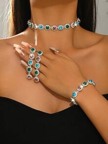 1 Set Fashion Bohemian Style Jewelry Set, Versatile For Dates, Parties, Anniversaries, Birthdays - Multicolor - View 5