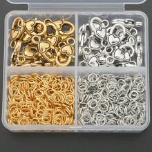 105pcs/210pcs DIY Jewelry Clasp Parts Including Heart-Shaped Lobster ...