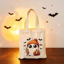1/5/10pcs Cute Pumpkin Ghost Skeleton Bat Spider Black Cat Little Devil Lantern Pattern Halloween Theme Reusable Fabric Tote Shopping Bags Trick Or Treat Bags, Small Batch Multi-Piece Set Trick Or Treat Bags Storage Bags, Essential Halloween Shopping Gift Packaging Bags, Suitable For Christmas Decoration Indoor Outdoor Yard Garden Lawn Entrance Small Gifts, Essential Halloween Party Small Gift Storage Bags Gift Bags - Multicolor - View 39
