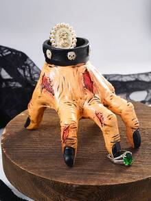 1件裝萬聖節裝飾品 詭異疤痕掌心造型樹脂殭屍手裝飾飾品 幽靈手戒指架 珠寶收納 萬聖節派對氛圍裝飾道具 鬼屋裝飾蠟燭台 - 橘色 - 查看 10