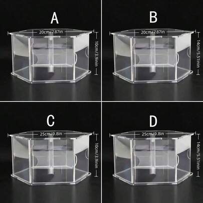 Clear Acrylic Cake Stand Set, DIY Photo Acrylic Fillable Cake Stand, Floating Acrylic Cake Separator For Tiered Cakes, Clear Cake Stand Base, Acrylic Cake Tier Box Riser Wedding Birthday Photo Frame Cake Stand Set, Hexagonal DIY Assembly, No Power Re