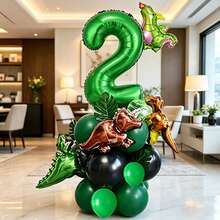 26 Green Number Balloons, Assorted Dinosaur Shaped Balloons, Suitable For Birthday Party, Wedding And Engagement, Gender Reveal, Baptism And Christening, Back To School, Carnival, Thanksgiving, Christmas - View 12
