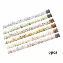 6 Rolls Floral Washi Tape Set, Suitable For Crafts, Journals, Scrapbooks, Planners, Gift Wrapping With Sunflower, Rose, Hydrangea, Butterfly Decorative Masking Tape - A - View 13