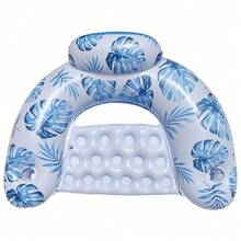 1 Set Thickened Adult PVC Inflatable Pool Float - Fruit Design Floating Raft, Pool Hammock. Suitable For Adult Pool, Beach And Other Water Activities. Multi-Functional PVC Pool Float, Combining Lounge Chair And Floating Function, Ideal For Travel - Maple Leaf Style - View 11