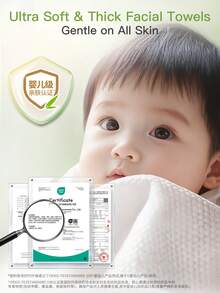 U.Style Extra-Thick And Extra-Wide Dotted-Pattern Face Towel 160 Count, Bamboo Fiber Material Skin-Friendly Facial Cleansing Cloth, Soft & Skin Friendly Face Towelettes Disposable, Facial Tissue Wipes For Women Cleansing - White - View 2