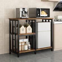 4-Tier Baker's Rack, Microwave Stand With Storage Shelves, Brown | Multi-Device Organizer Space-Saving Vertical Design Freestanding Sturdy Frame Versatile Room Adaptability - Black - View 2