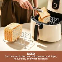 1/2pcs Stainless Steel Toast Rack, Multi-Slot Bread Slice Drying Rack, Heat-Resistant Metal Wire Toast Rack, Suitable For Air Fryer, Oven, Microwave, Home Kitchen, Restaurant, Breakfast Baking Bread Drying, Party, Holiday, Halloween, Christmas Gift - - - View 5