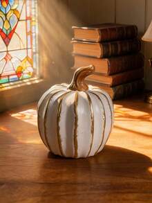 1pc Pumpkin Decor, Suitable For Harvest Season And Halloween, Creative Minimalist Exquisite Design, Resin Craft Desktop Ornament, Suitable For Home Interior, Tea Room, Office, Hotel, Cabinet Display, Holiday And Party Decoration - Pumpkin - View 14