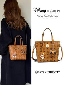 Disney Exclusive IP Fashion Handbag, Small Tote Bag, Versatile & Elegant, Crossbody, Suitable As A Gift - Brown - View 4