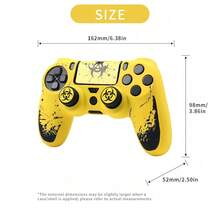 Crimson Bio Hazard Contamination Warning Controller Skin Cover For Playstation 4 Controller, RALAN 1 Controller Protector Case+2 Customised Thumb Grips Caps+Customised Stickers - View 8