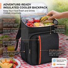 18L Large Capacity Thickened Waterproof Durable Insulated Ice Bucket Backpack Cooler Bag Lunch Box, Suitable For Picnic, Dinner, Daily Essentials, Outdoor Camping, Lawn, Beach, Party, Gathering, Kitchen, Office - Black - View 4