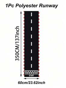 1件裝賽車賽道桌旗與遊戲墊，聚酯纖維道路圖案黑白格紋起跑線設計，適用於生日派對、餐桌、遊戲室及室內/戶外居家裝飾，多種尺寸可選 - A - 查看 12