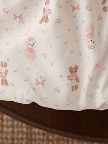 Autumn/Winter Cute Baby Girl Jacket With Rabbit Ears Hood, Bowknot And Bear Design, Outdoor Jacket - Multicolor - View 5
