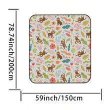Washable Outdoor Picnic Mat Camping Ground Cloth Moisture-Proof - Brown Monkey - View 2