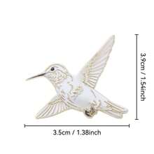 1/5 Colorful Gradient Hummingbird Metal Brooch, Exquisite Enamel Flying Bird Badge, Artistic Style Versatile Pin Accessory For Coats, Sweaters, Backpacks - Multicolor - View 3