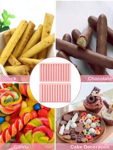 Macaron Light Pink 12-Cavity Mixed Long Strip Mold 3D Ribbed/Geometric Long Strip Multi-Shape Baking Mold Wave Straight Tube Macaron Pink Long Strip Mold, Premium Silicone, Oven And Freezer , Non-Stick And Easy Release, Suitable For Cake Decoration, Baking Pastries, Aromatherapy, Handmade Soap - Multiple Styles - View 8