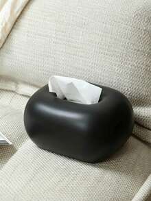 Minimalist Matte Resin Tissue Box Cover, Cloud Rounded Tissue Holder, Modern Home Decor Accessory For Living Room Coffee Table, Bedroom Nightstand, Bathroom Vanity & Office Desk, Multi-Color Neutral Decorative Napkin Dispenser, Luxury Hotel St - Multicolor - View 2