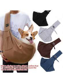 1pc Comfortable Spacious Pet Carrier Bag, Cat & Dog Outdoor Carrying Bag, Breathable Polyester Material, Pet Shoulder Bag With Phone Pocket, Lightweight For Outdoor Use, Suitable For Small/Medium Pets Under 15lbs - Multicolor - View 10