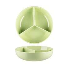 1pc Ceramic Divided Plate, Fast Food Breakfast Plate, Lunch Tray, Portion Control Meal Plate, Suitable For Balanced Diet Preparation, Microwave, Dishwasher And Refrigerator - Three-division Disc - View 11