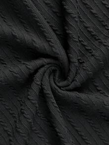 Camvyn Men's Summer Casual Versatile Jacquard Slim Fit Short Sleeve Polo Shirt - Black - View 5