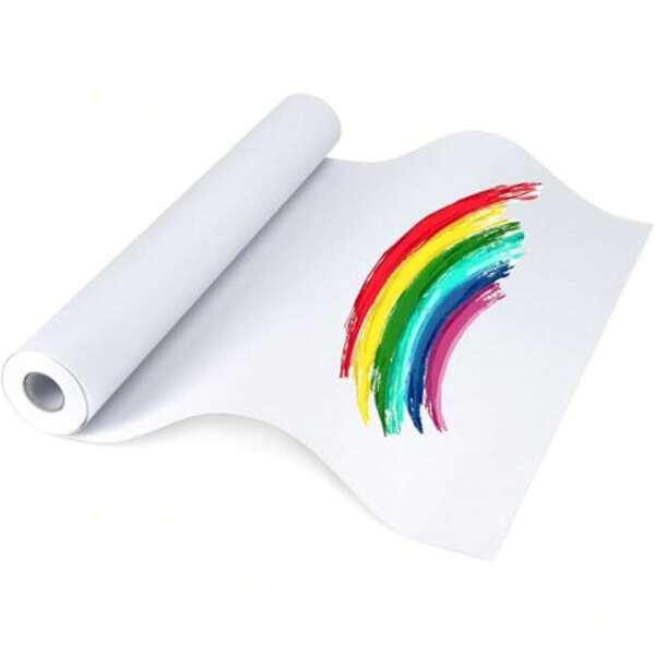 Rollo de papel para caballete 12 pulgadas X 49 pies, papel de dibujo duradero para arte, papel blanco para tablero de anuncios, rollo de papel para manualidades para pinturas, arte mural y envolver regalos